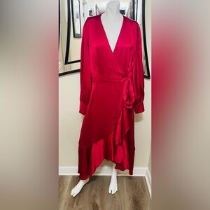 Sofia Vagaras Elegant Red Wrap Dress